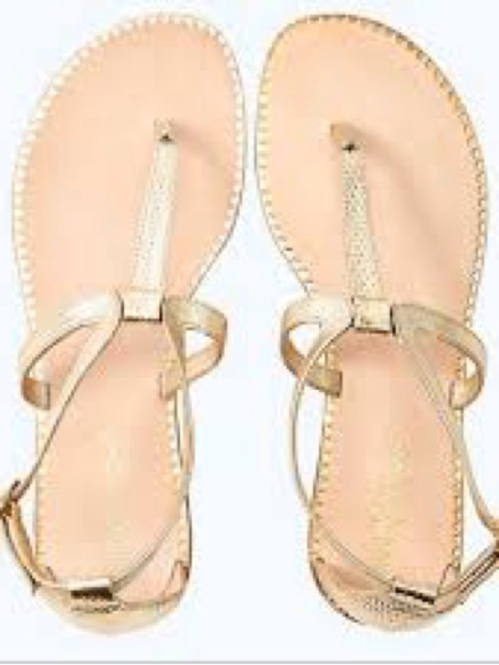 Lilly Pulitzer Metallic Gold T-Strap Sandals